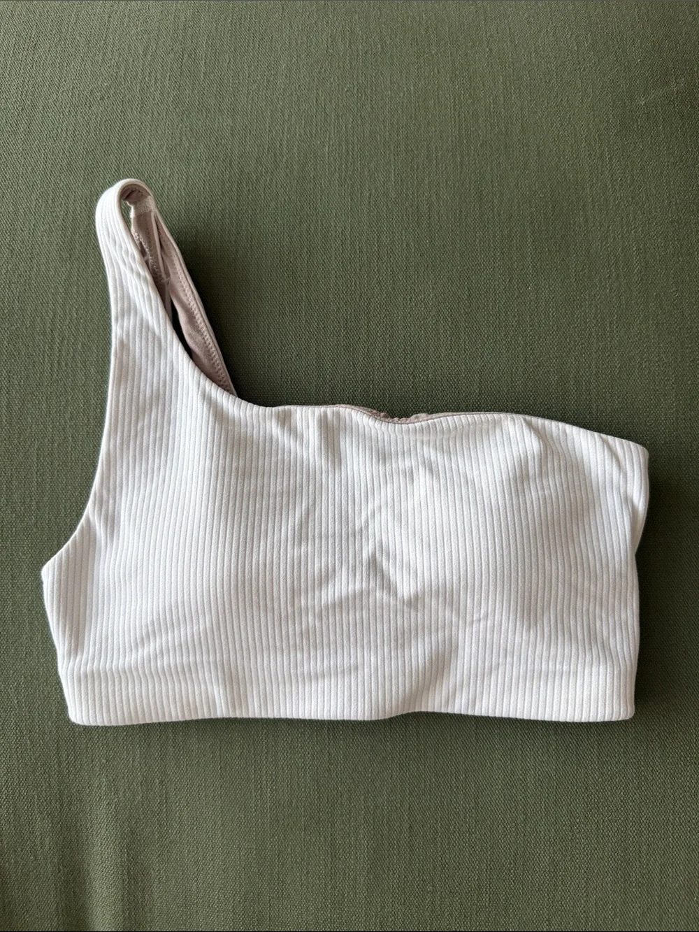 Lululemon Ribbed Nulu Asymmetrical Yoga Bra - Light Support A/B | Size 4, White